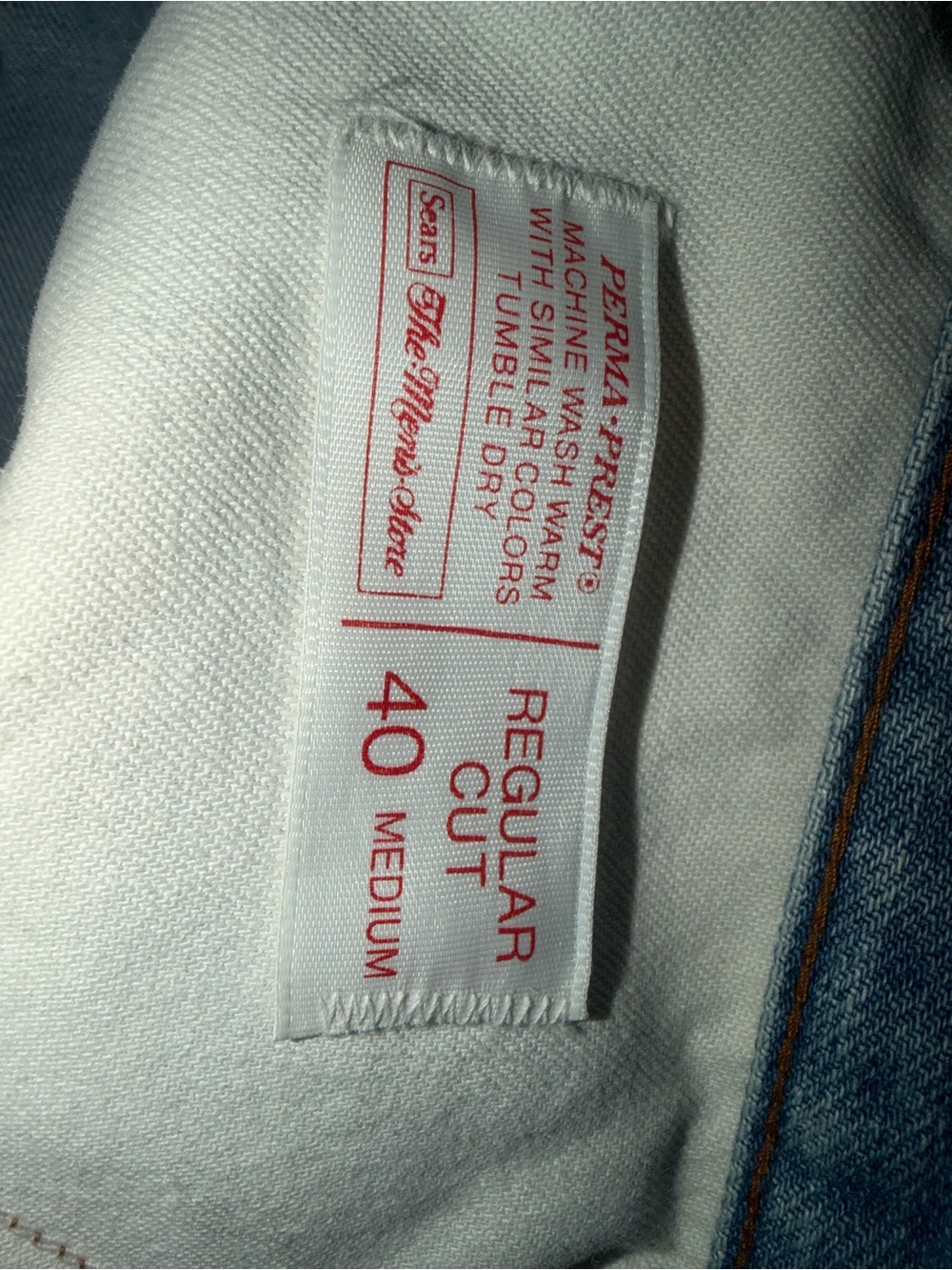 Sears Men’s Light Blue Bootcut Jeans with White Interior